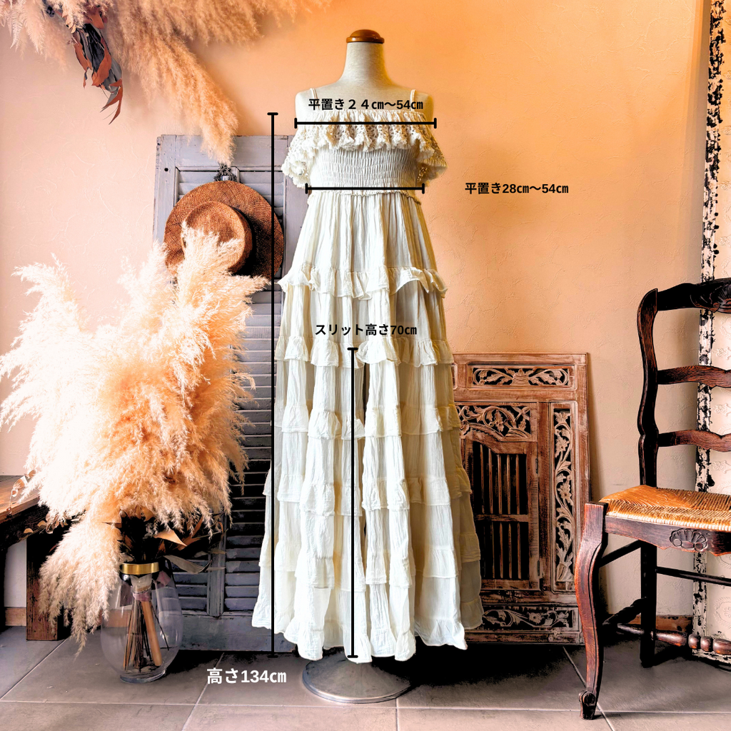 🎁Velina（ヴェリーナ）　【毎週特別販売】【Emmaauravintage】スリット切替ドレス