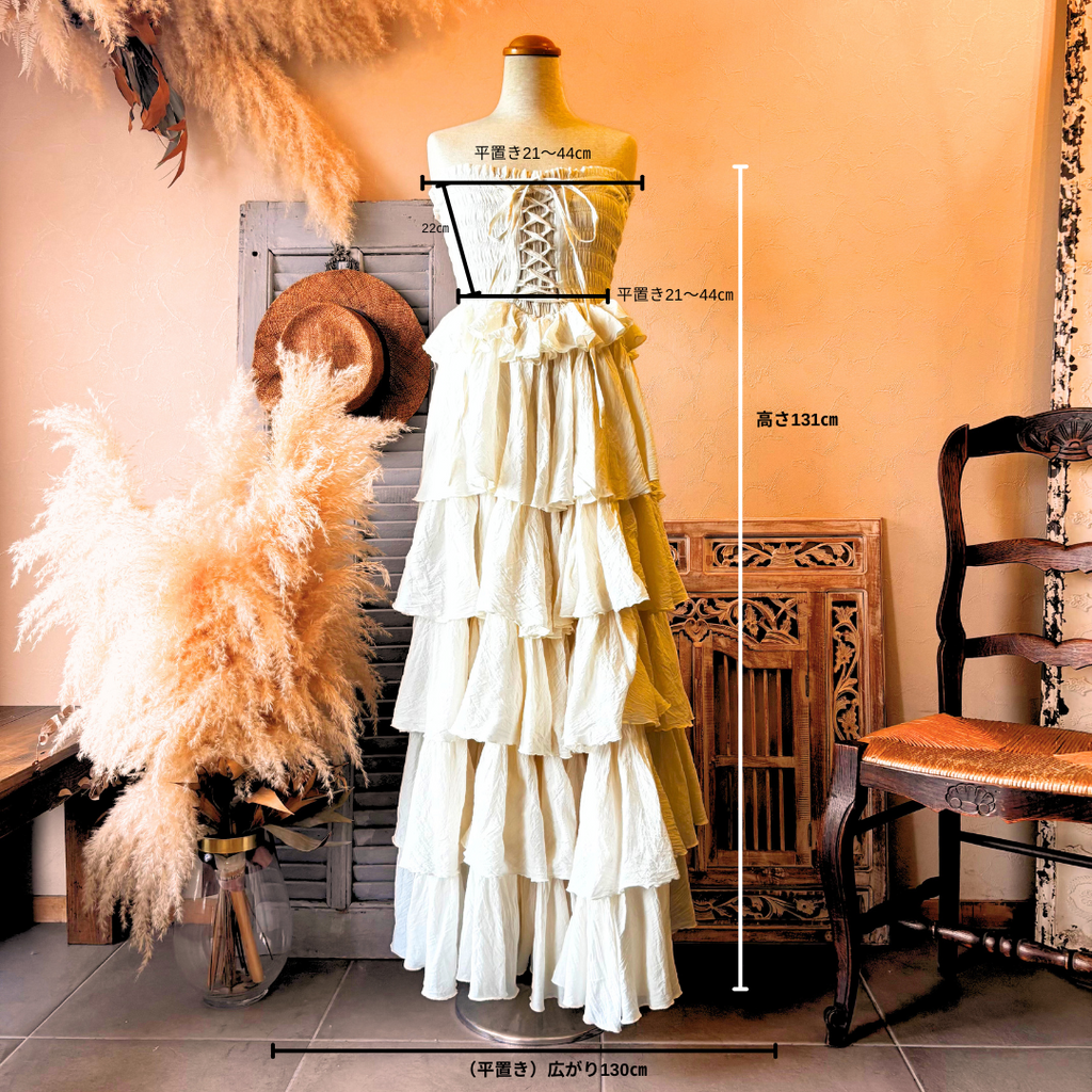 【すぐ届く】Mathilda（マチルダ）６段フリルレースアップドレス