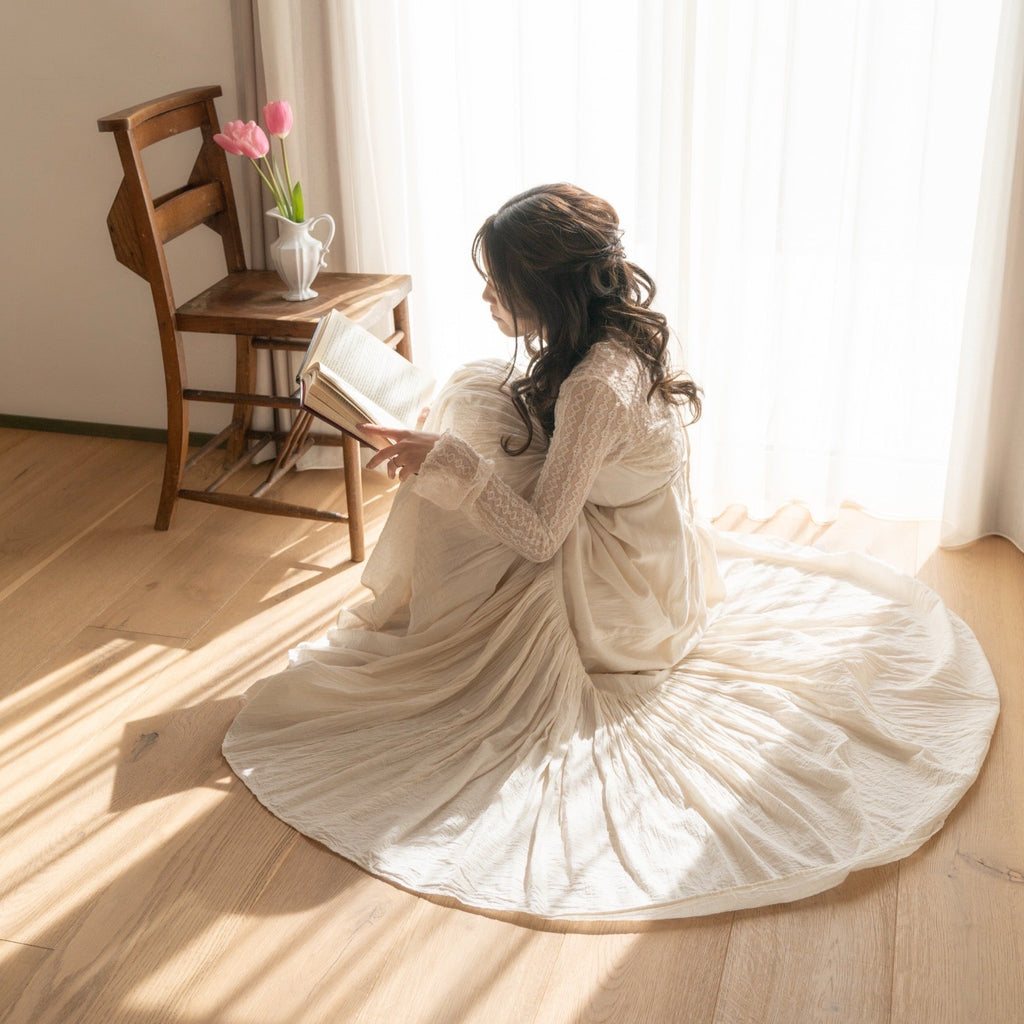 DRESS WITH GIFT🎁【予約商品】Elveta（エルヴェタ）【Emmaauravintage】シンプルな切替フリルワンピース